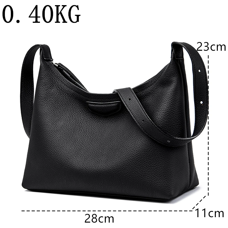 Casual Genuine Leather Handbag Fashion Women Shoulder Crossbody Bag Luxury Soft Cow Leather Large Capacity Brand Messenger Bag