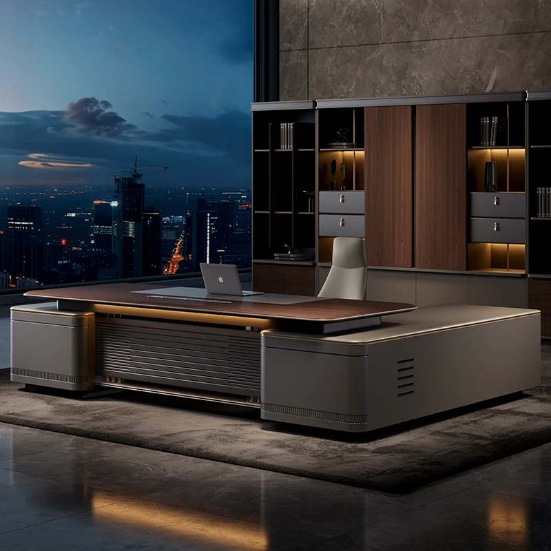 Modern Minimalist Executive Manager President Table Office Combination Furniture Filing Cabinet Luxury Large Computer Tables