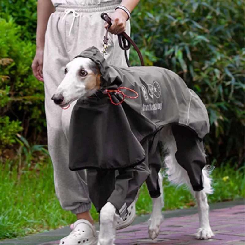 New Dog Raincoat Waterproof and Comfortable Fabric Night Reflective Hooded Pet Supplies Labrador Golden Retriever Bulldog