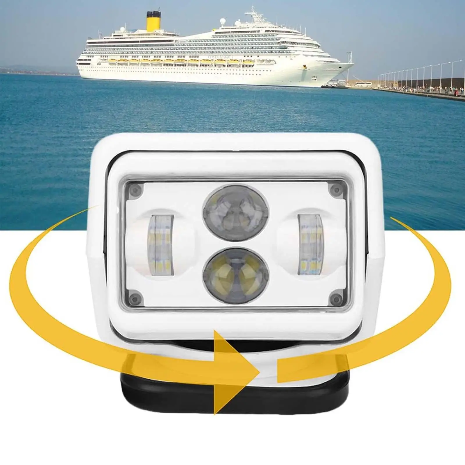 Boat Remote Control Spotlights Outdoor 360 Degree Rotation Automotive Truck Vehicles Yachts Marine LED Searchlight Search Light