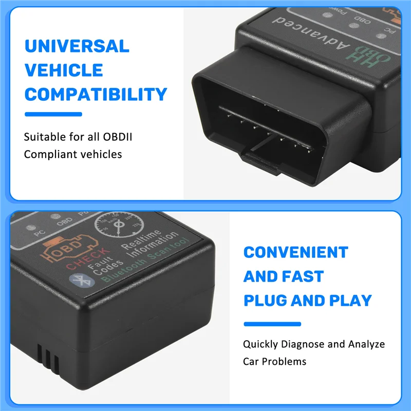 

OBD ELM327 CAN BUS Check Engine Автомобильный Bluetooth Автоматический диагностический сканер Инструмент OBD2 Адаптер интерфейса OBDII для Android PC-AS55