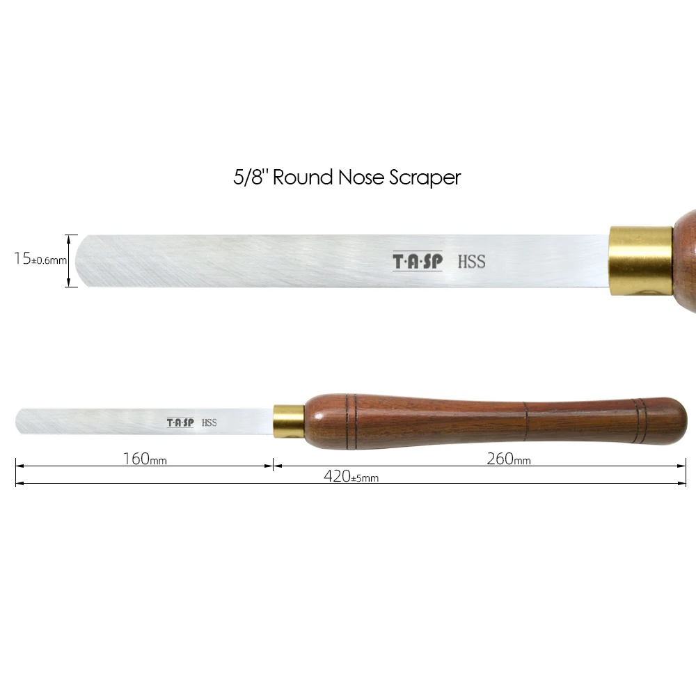 TASP 15mm 라운드 코 스크레이퍼 Woodturning 도구 라운드 포인트 그릇 스크레이퍼 HSS 블레이드 16mm 목공 선반 도구 나무 선반