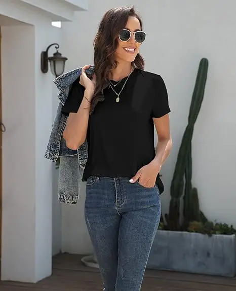 تي شيرت The Most Magical Place on Earth Disney Castle Graphic تي شيرت Santa Sleigh Firework Print للسيدات كاجوال من القطن