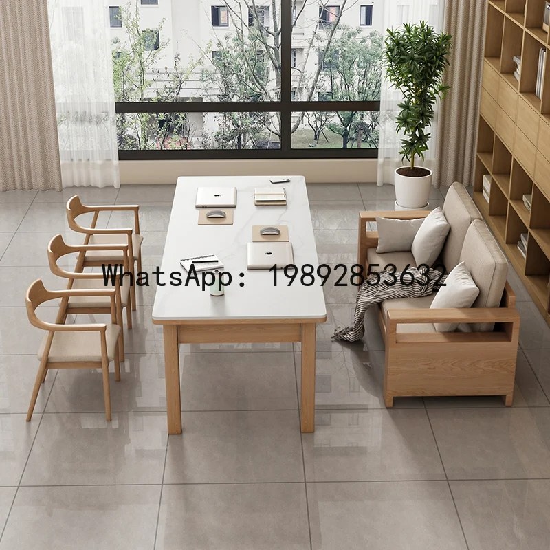 LYY Nordic Solid Wood Rock Board Desk Home Drawer Office Desk Simple Natural Wood Reading Study Calligraphy Long Table