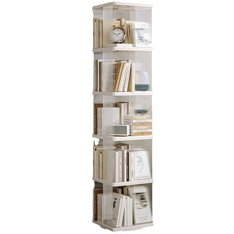 

Home Living Room Furniture Bookcase with Nordic Design and Transparent Glass, Student Narrow Storage Shelf Book Organizer