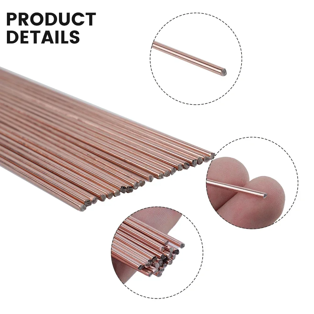 20PCS 2mmx50cm Brass Brazing Welding Rod Phosphorus Copper Electrode Welding Wire Soldering Rod Bronze No Need Solder Powder