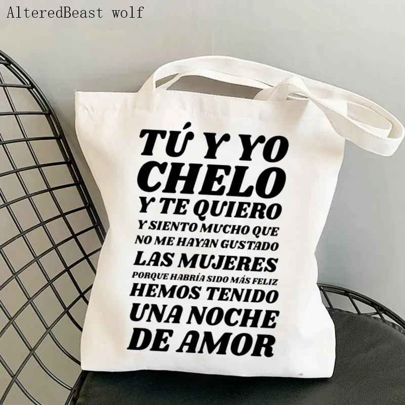 Bolso de hombro de lona para mujer, bolsa de compras personalizada, estilo bohemio, Harajuku, ideal para estudiantes y libros