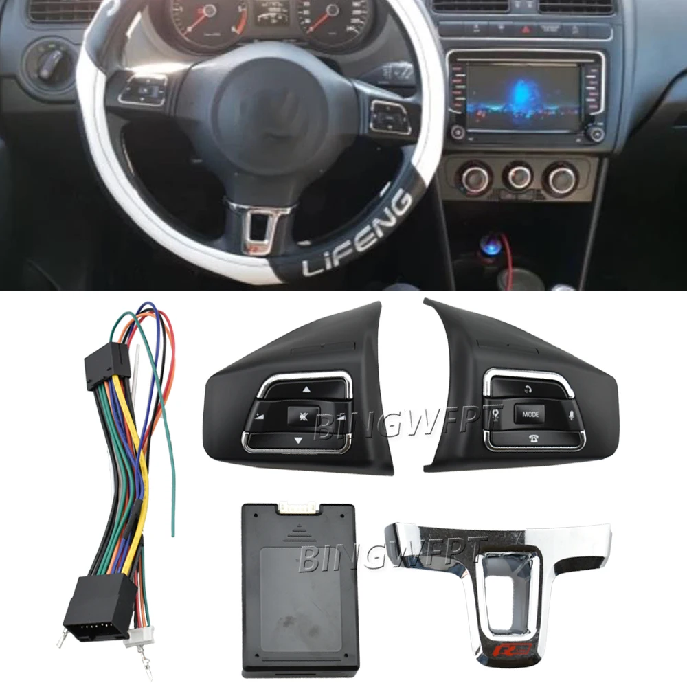 For VW Passat Lavida Sharan Touran 2011-2014 Tiguan 11-19 Steering Wheel Button Switch Hubs Volume Button Audio Switch Phone GPS