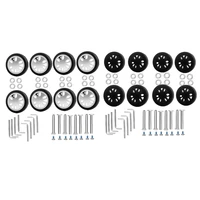 Kit de repuesto de ruedas de equipaje de 8 piezas, diámetro de 2 pulgadas/50Mm de grosor, 0,47 pulgadas/12Mm de goma resistente, silencioso, Maleta de repuesto