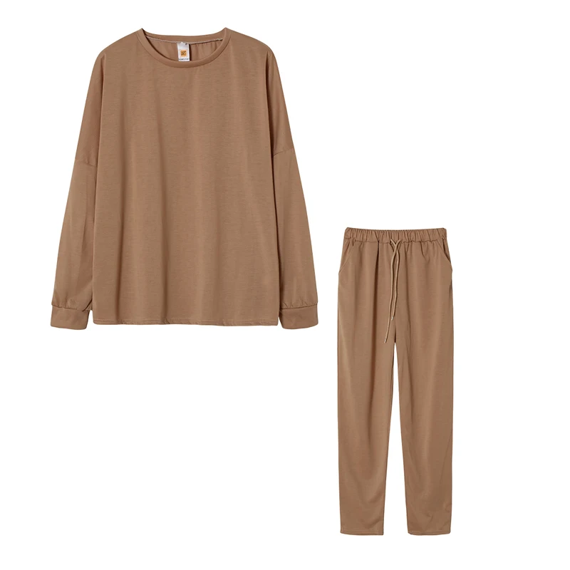 Herbst-Langarmhose für Damen Locker Lässig Einfarbig Bequeme Passform Neuer Stil Anzug – Detail 18
