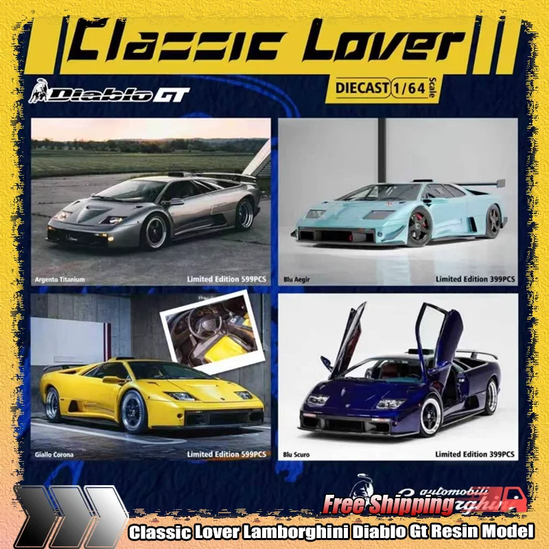 

Новый классический любовник 1:64 Lamborghini Diablo Gt, имитация смолы, миниатюрная модель спортивного автомобиля, детские игрушки на заказ, подарки, коллекционные