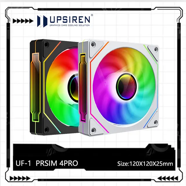 UPSIREN UF-1 PRISM 4 PRO Wentylator do obudowy komputera 12 cm ARGB 4-pinowy cichy wentylator chłodzący PWM 12V Duża objętość powietrza 45,2CFM/600-1500RPM