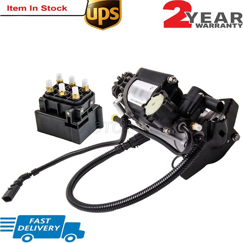 2PCS Air Suspension Compressor pump + Valve Block Distribution valve For Audi A6 4B C5 4FH C6 Allroad 4Z 4Z7616007A 4154031060