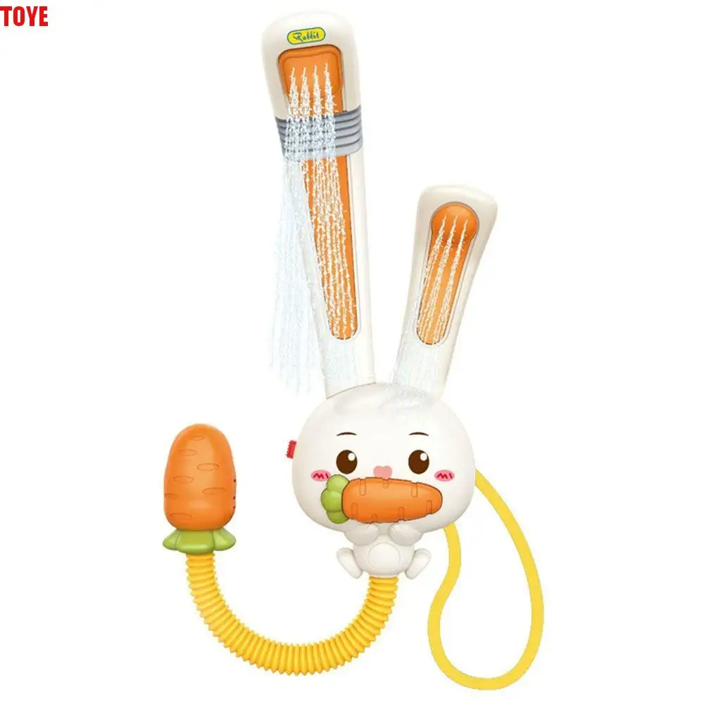 

Removable Children's Rabbit Shower Toy with Shower Heads 3 Spray Modes Baby Electric Water Spray Toy Retractable