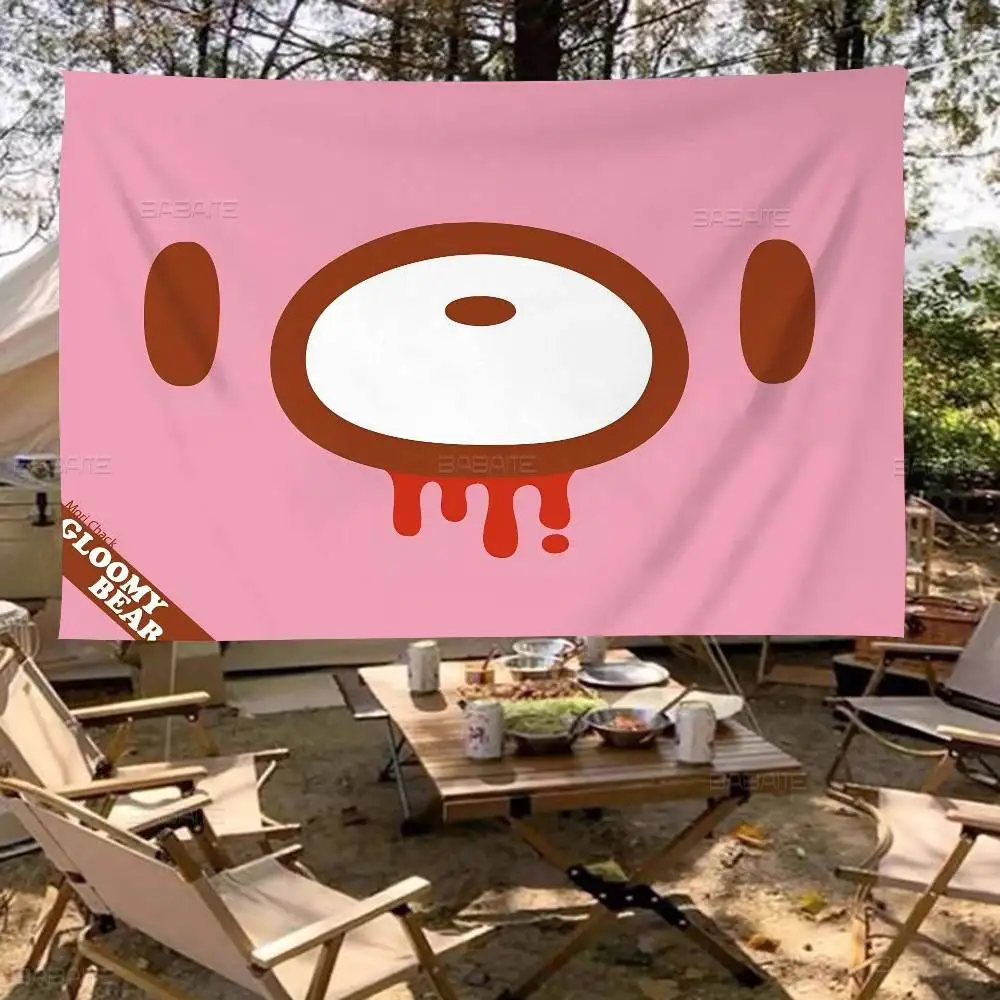 G-Gloomy B-Bears Character Retro Flags Multiple Choice Living Studio Booth Interior Decoration Banner