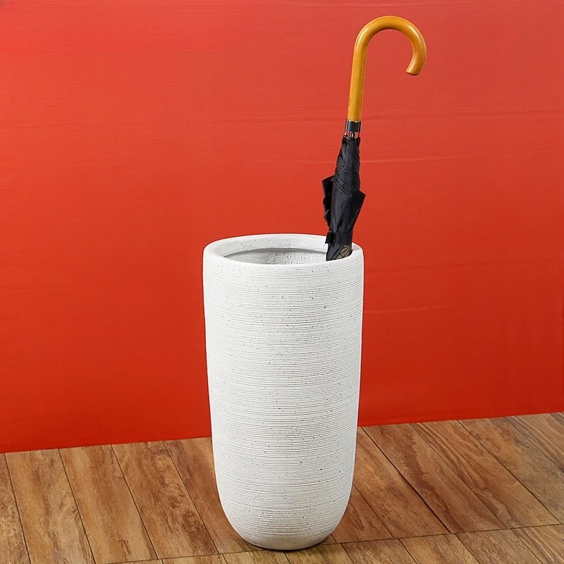 

American Minimalist Umbrella Rack, Imitation Ceramic Umbrella Storage Bucket, Artistic Home Flower Pot Hotel Lobby Organizer Bin