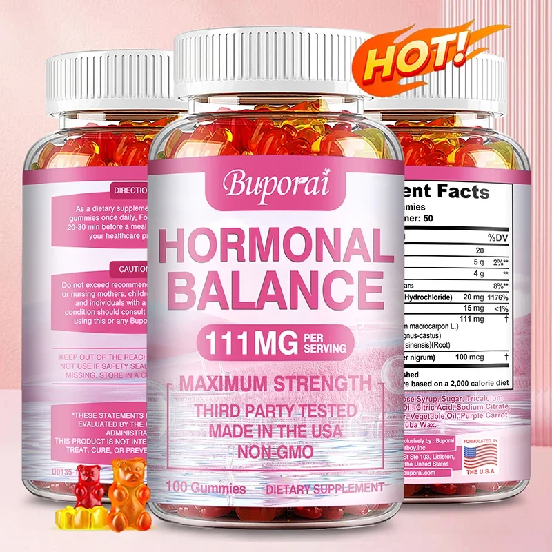 

Hormone Balance for Women Gummies - Premenstrual Syndrome Relief, Helps with Bloating, Weight Management, PCOS, Menopause