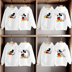 Disney Mickey Mouse A-Z 26  English Alphabet Hoodie Women's Sweatshirts Long Sleeve Hoodies Woman Clothing Hoodie Sweatshirts