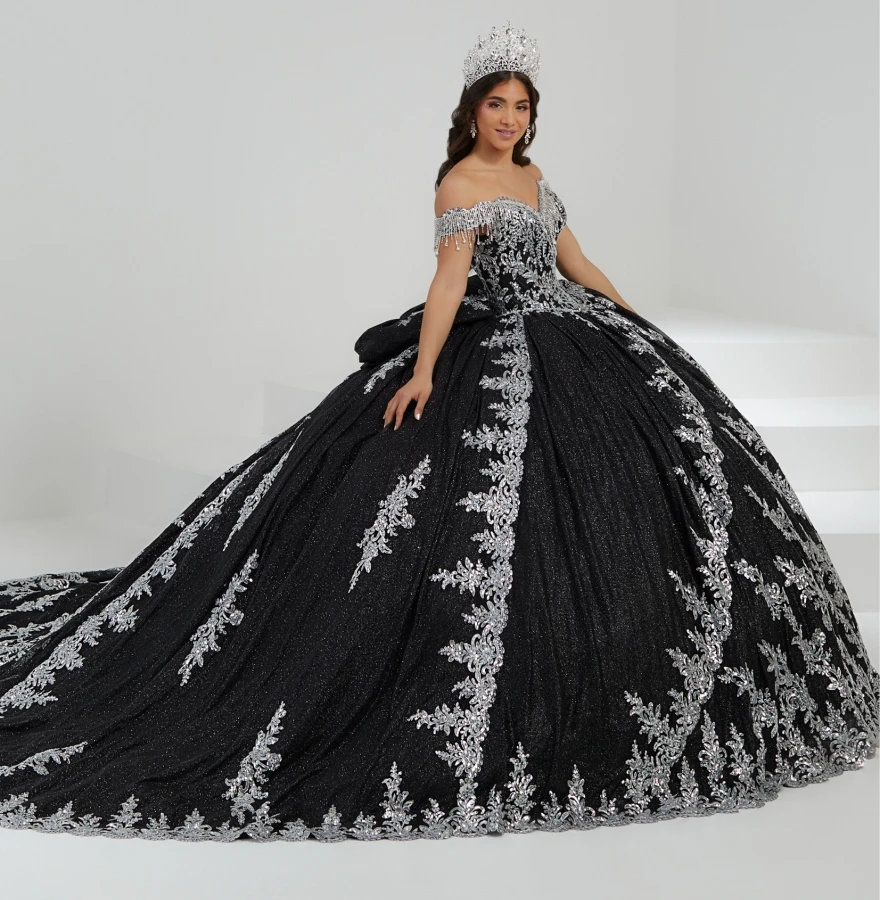 Customized Off Shoulder Ball Gown Quinceanera Dresses Beading Crystal Appliques Sweet 16 15 Dress Vestido De 15 Anos YQD149