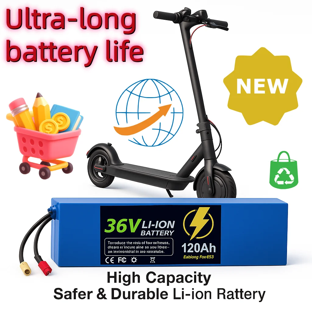

10S3P 36V 120Ah 36vElectric Scooter Battery Pack18650 LithiumM365 Electric Scooter 36v BatteryScooter with Charger