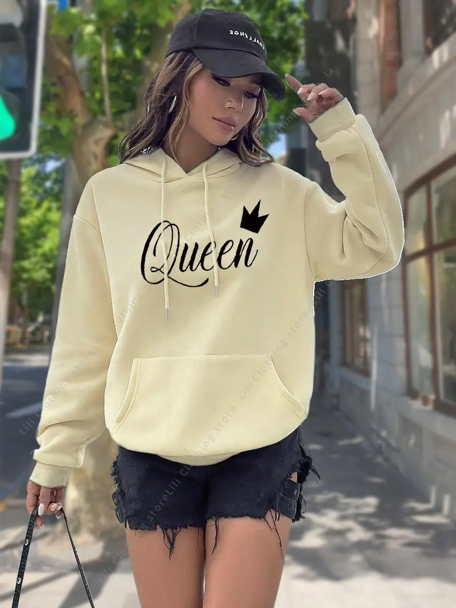 Damen-Hoodie, hochwertige Oberteile, modisches ästhetisches Sweatshirt, Streetwear, Y2k-Kleidung, Damen-Pullover, Kapuzenpullover, Rosa, Hellblau
