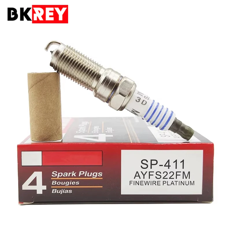 4/6PCS SP-411 AYFS22FM Platinum Spark Plug For Mazda Ford Focus C-MAX Fiesta Edge Lincoln MKX Cadillac CTS Mercury SP411