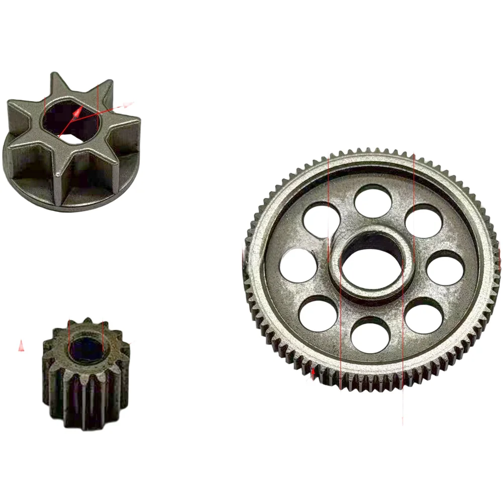 Gray Metal Chainsaw Gear Set 3 Pieces 4 6 8 Inch 14 Tooth For Electric Powered Saw Woodworking DIY Cutting Tool Replacement