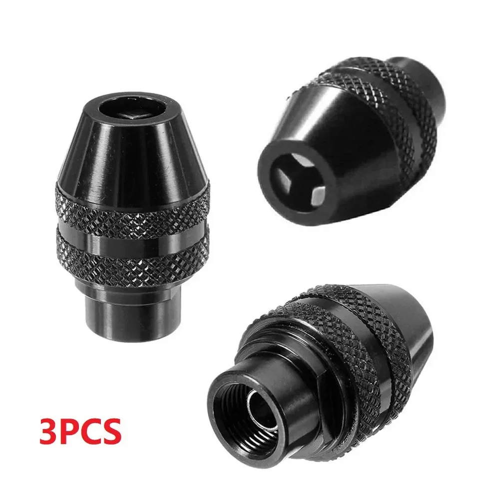 3pcs Multi 0.8-3.2mm Keyless Drill Chuck Rotary Tool For 3000 4000 7700 8200 Quick Change Cartridge On Screw DriverThree-Jaw