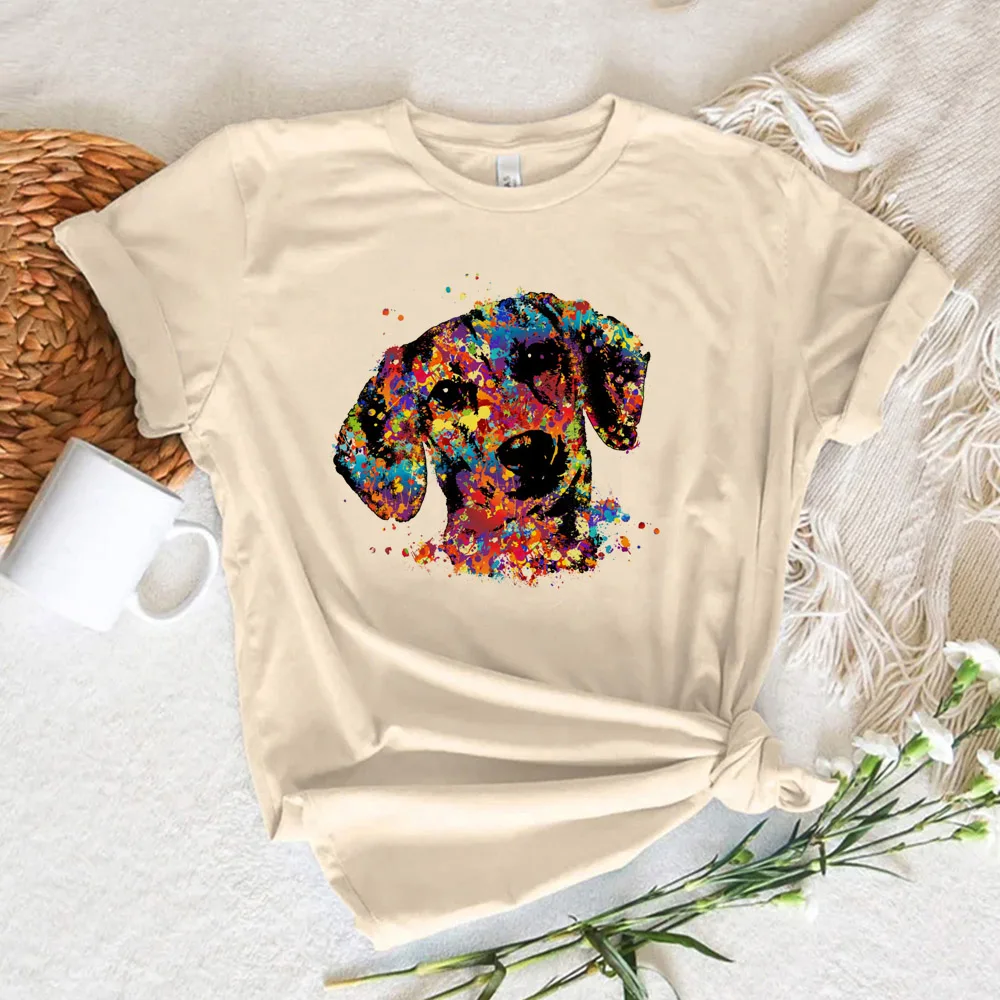 Dachshund t shirt women comic funny Japanese Tee girl comic streetwear y2k clothing