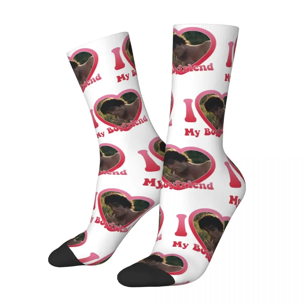 

Happy Funny Male Men Socks Casual I Love My Boyfriend Jacob Elordi Sock Sport Women's Novelty Street Style Socks Winter