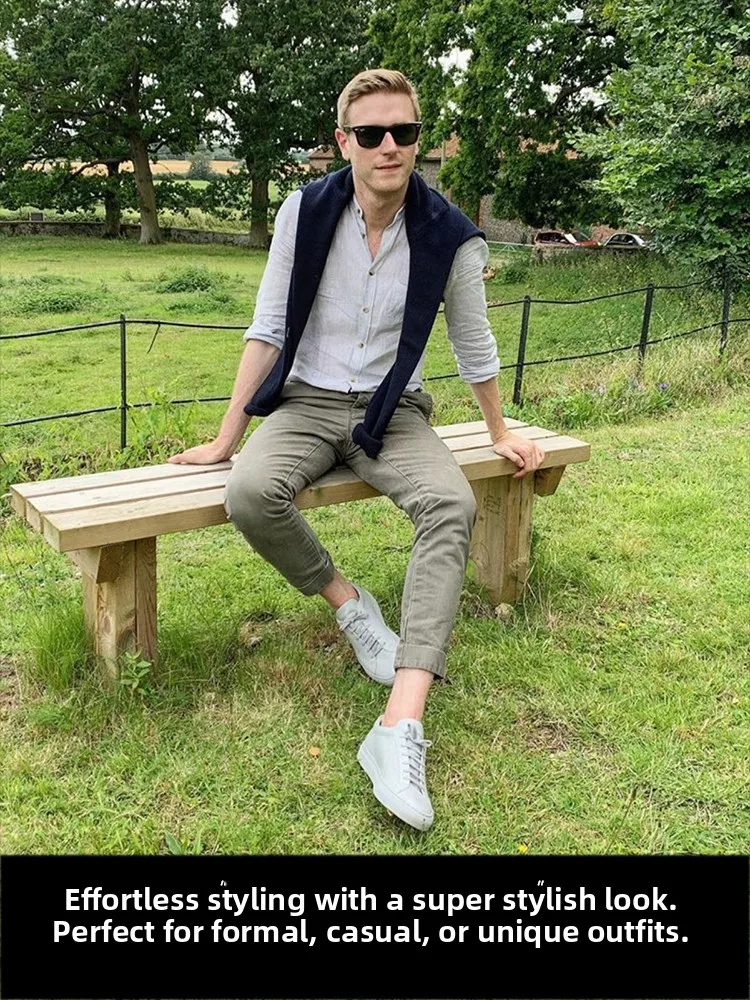 

Comfortable Leather Men's Slip-On oes Anti-Slip Casual Versatile Good Looking Couple's Flat Boted Foot Care White Sneakers