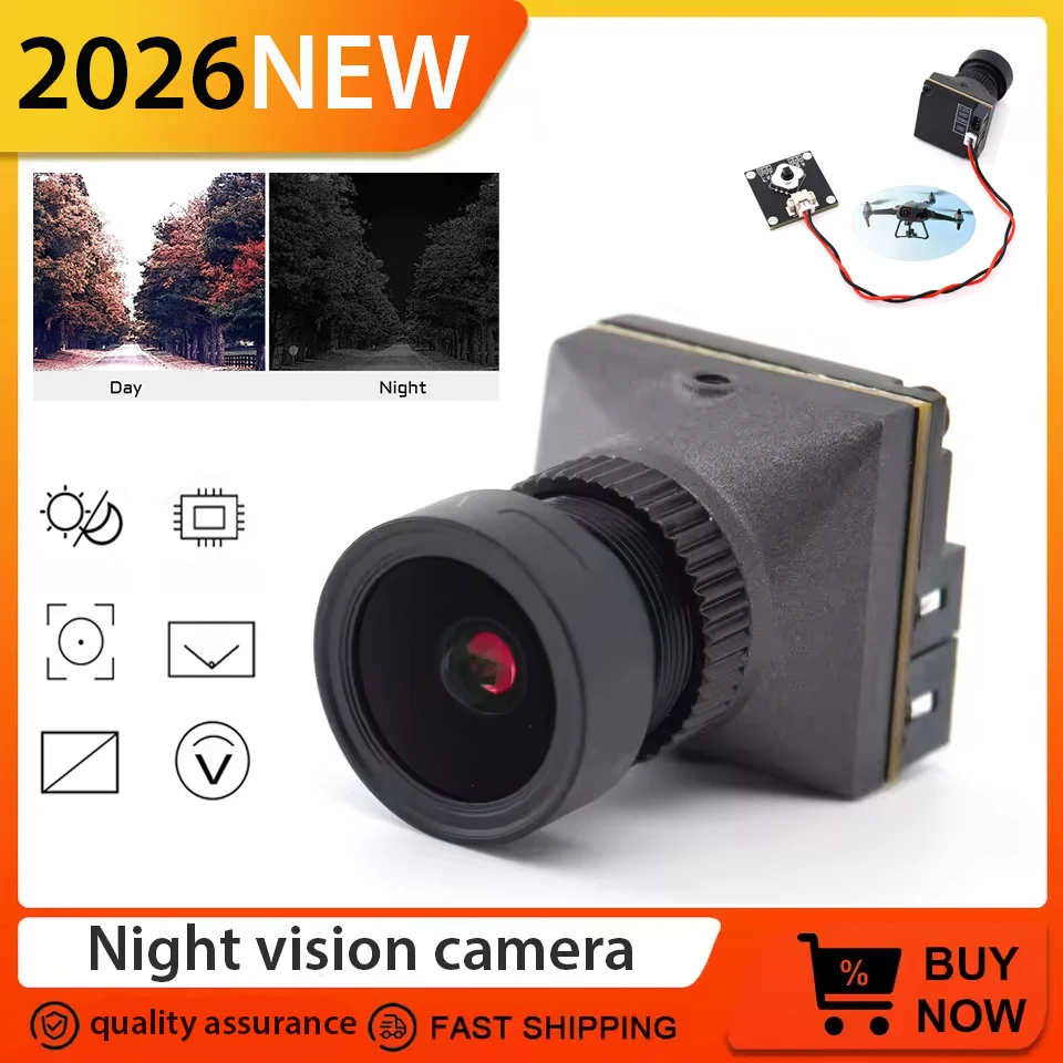 

Новая профессиональная FPV-камера 2026 года, 1/PC, 1800TVL, объектив 16:9/4:3, NTSC/PAL, FOV125 ° Камера ночного видения Blacklight для радиоуправляемых дронов HD