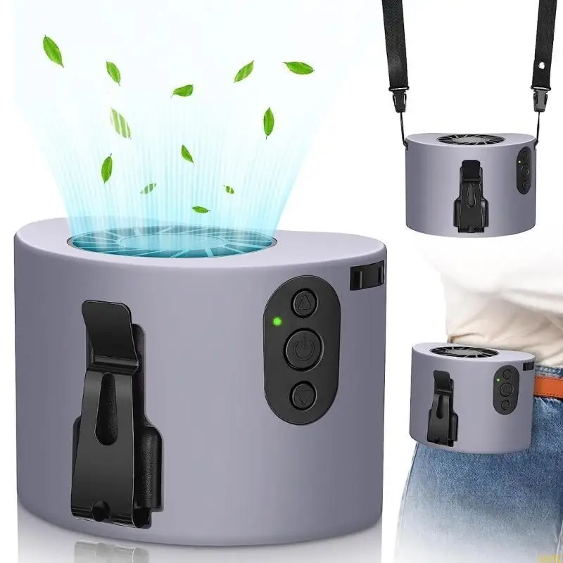 

A0NC без рук вентиляционного вентилятора Портативная талия талия талия. Перезаряжаемый вентилятор вентилятор.