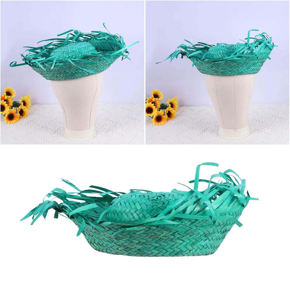 

Straw For Women Lightweight Breathable Wide Brim Sun Beach Garden Outdoor Uv Protection Hat Handwoven Straw Bucket Hat Hawaiian