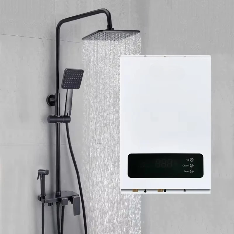 Airo 220V 240V Smart Instant Water Heater 18KW Electric Tankless Geyser Digital Temperature Display for Hotel Bathroom Shower