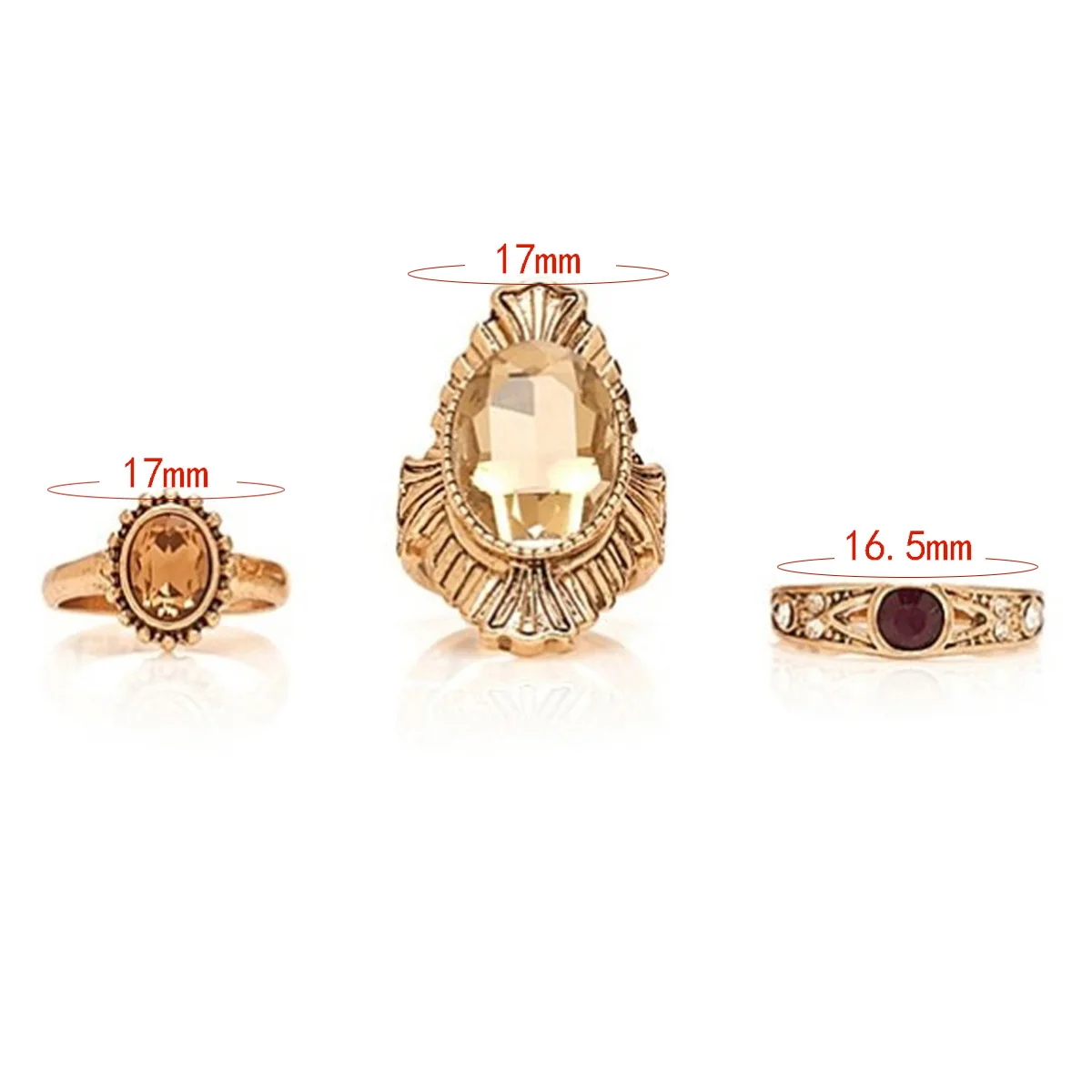 3PCS/Set Antique Vintage Women Gold Midi Above Knuckle Ring Jewerly Gifts