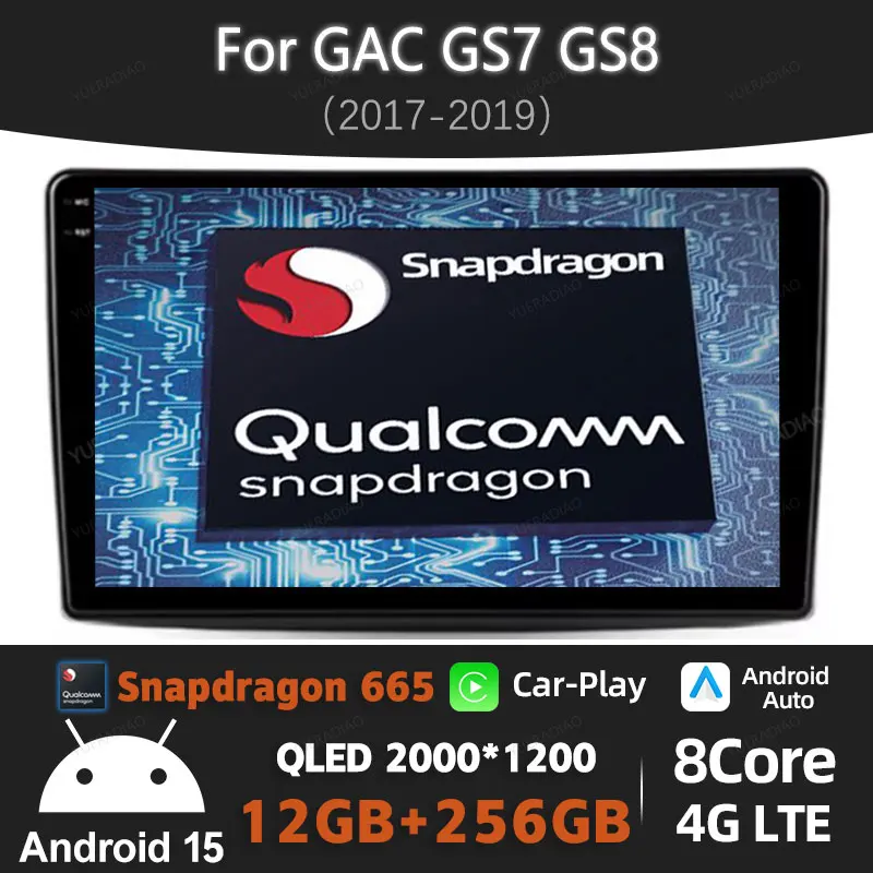 

Android 15 Car Radio For GAC GS7 GS8 2017 2018 2019 GPS NAVI 4G WIFI Multimedia Video Player 2DIN Head Unit Qualcomm QLED BT