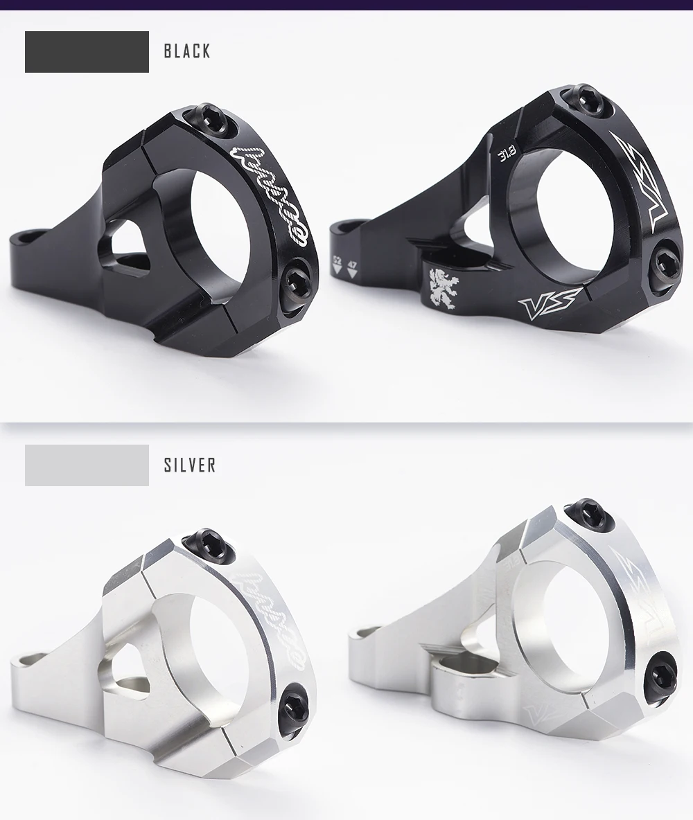 KRSEC MTB Fahrradvorbau + TC4 M6 Schrauben CNC Aluminiumlegierung Downhill Fahrradlenker 31,8mm DH/AM/FR Fahrradzubehör – Detail 14