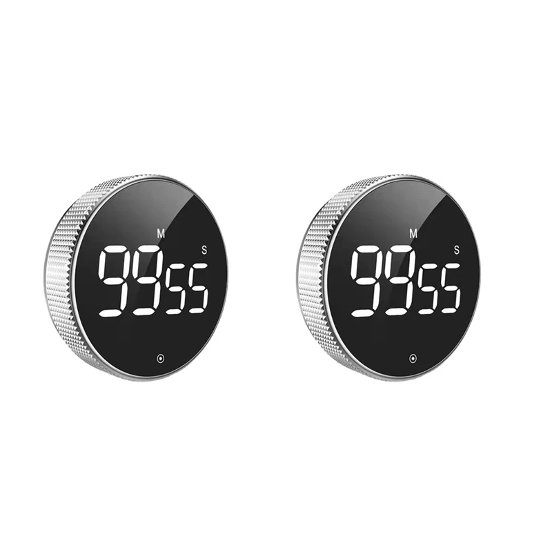 

2X Magnetic Digital Timer For Kitchen Cooking Shower Study Stopwatch LED Counter Alarm Remind Manual