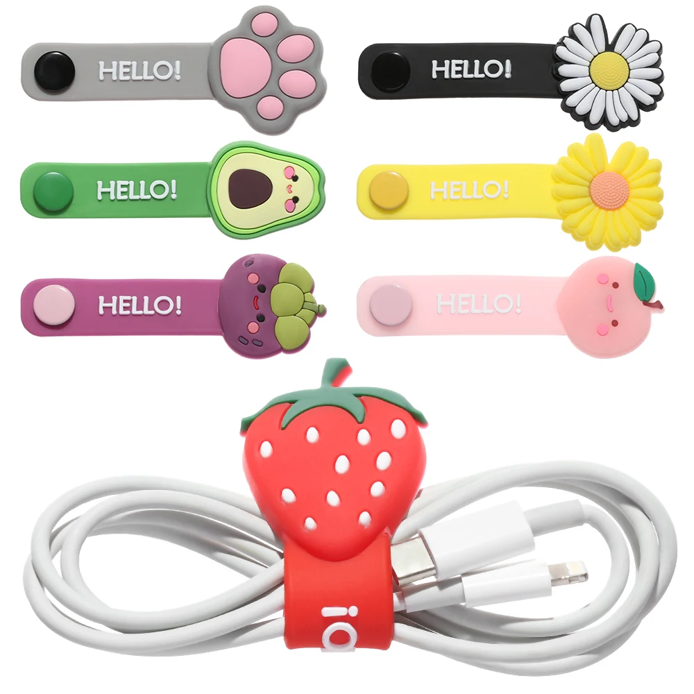 Leuke Cartoon Kabelhaspel Multifunctionele Cable Organizer Cable Protector Bladwijzer Headset Datakabel Opslag Cord Protector