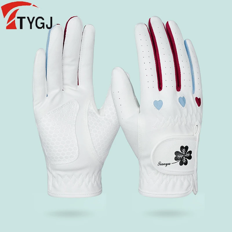 

TTYGJ 1 Pair Golf Gloves For Women Breathable Left Hand Right Hand Gloves Ladies Non-Slip Outdoor Sports Hand Wear Golf Mittens