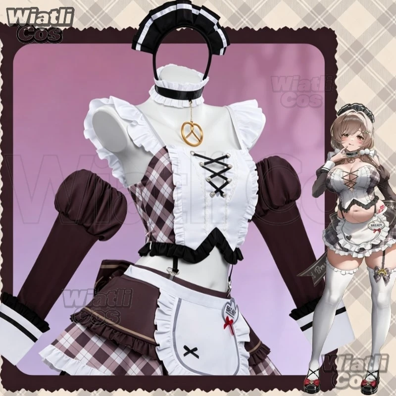 Costume de Cosplay de Servante Sexy NIiKKE Déesse de la Victoire : × Collaboration Café Perruque Robe de Fête d'Halloween et de Noël pour Femmes