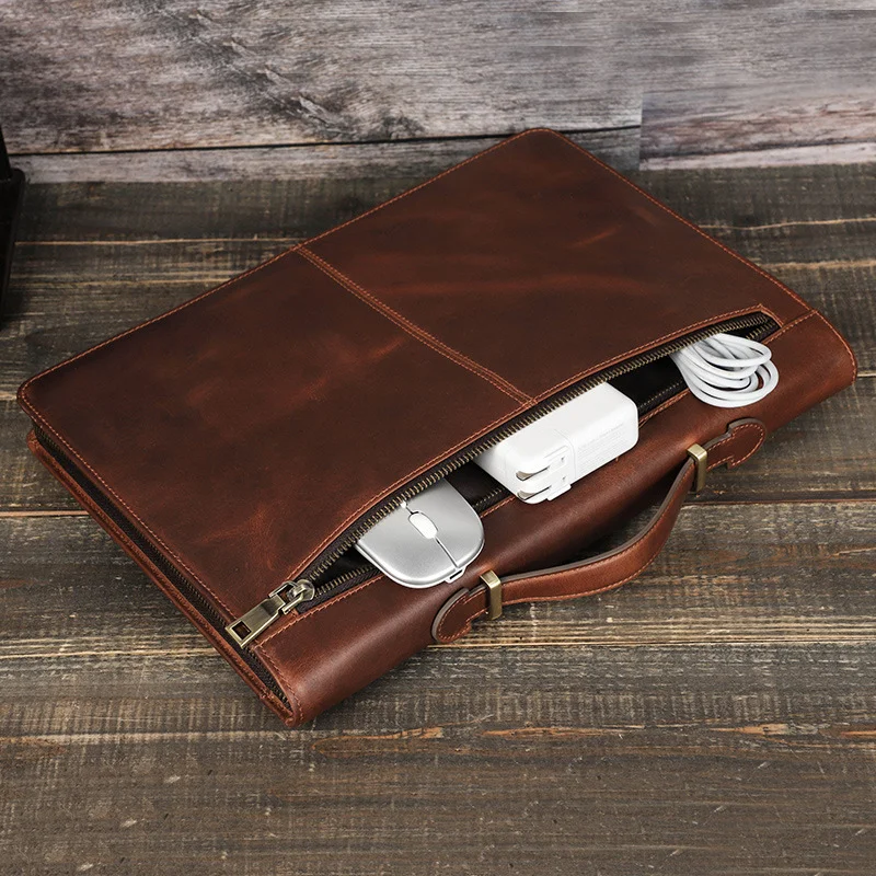 Suitable for Macbook Air 13.6-inch protective case vintage top cowhide Apple notebook case computer bag