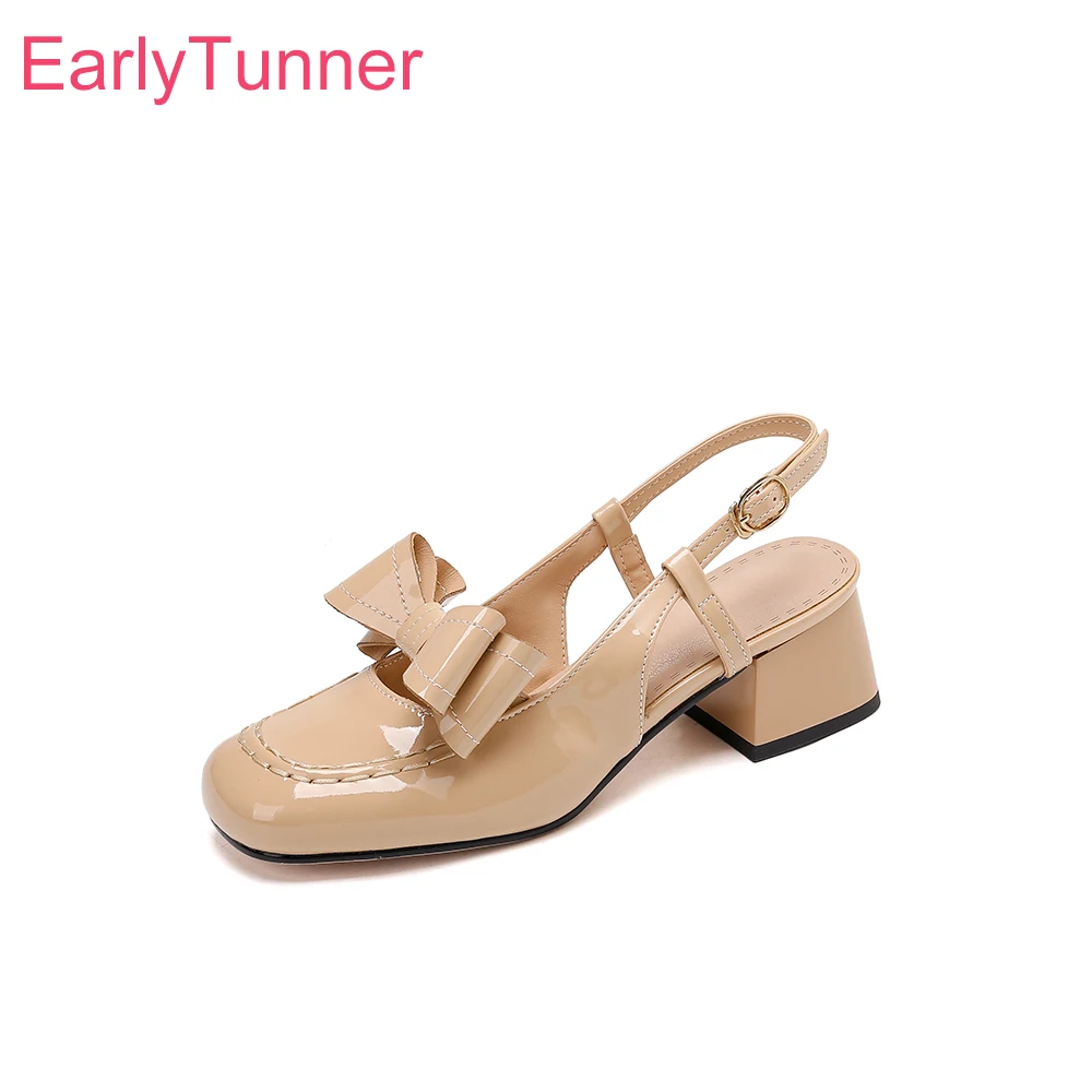 

Летние женские босоножки-слингбэки 2026 с закрытым носком на среднем каблуке, туфли для торжественных случаев, большие и маленькие размеры, размеры 11, 33, 45, 48