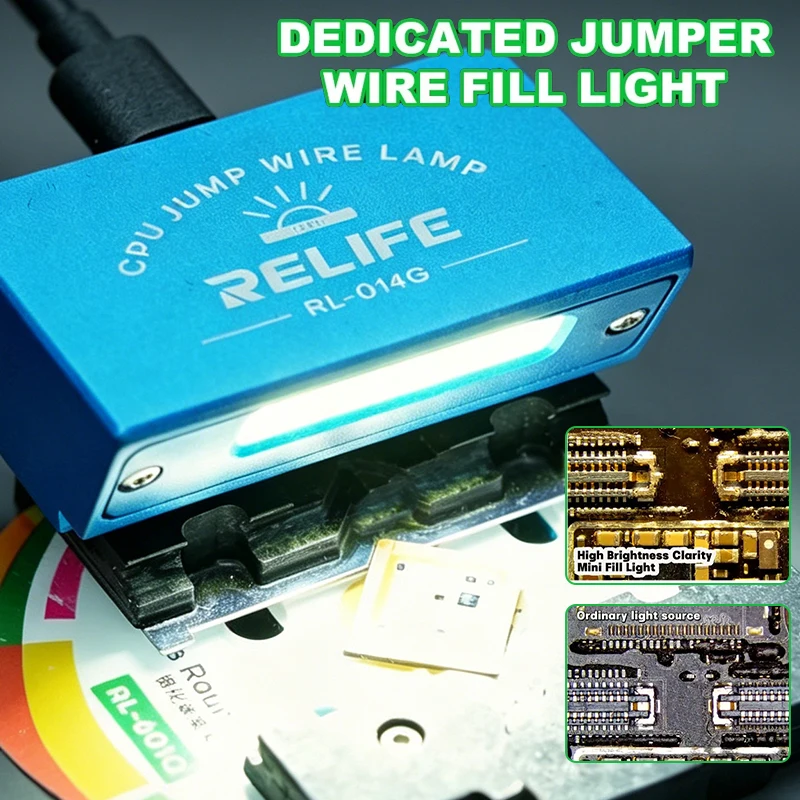 RELIFE RL014G CPU Jumper Wire Fill Light High Brightness Microscope Compatible Universal Clamp TypeC 5V Phone Repair Tool