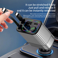 Car Bluetooth 5.3 FM Transmitter USB PD Dual Type C Cable Fast Charge Car Charger Adapter Handsfree Call Car Radio FM Modulator