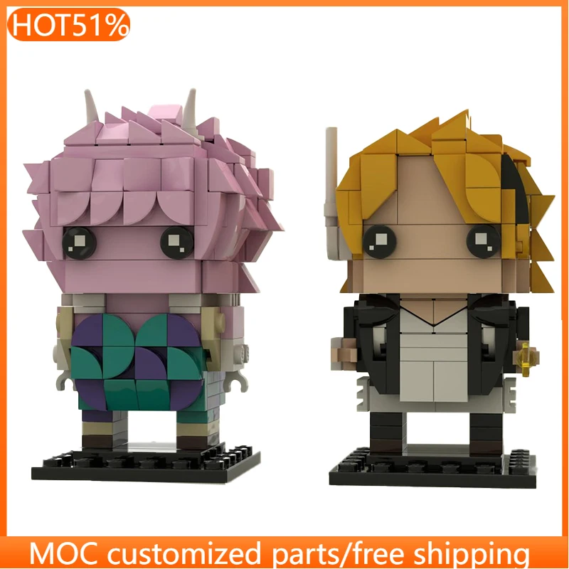 

378 PCS Brickheadz Style Denki Kaminari Ashido My Hero Academia MOC Customize Modular Building Block DIY Boys Assembly Toy Gift