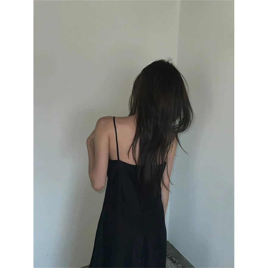 Romantique Dongdaemun été couleur Pure en mousseline de soie fine sangle plissée ter Dr Ele U-Neline Svel femmes Dr