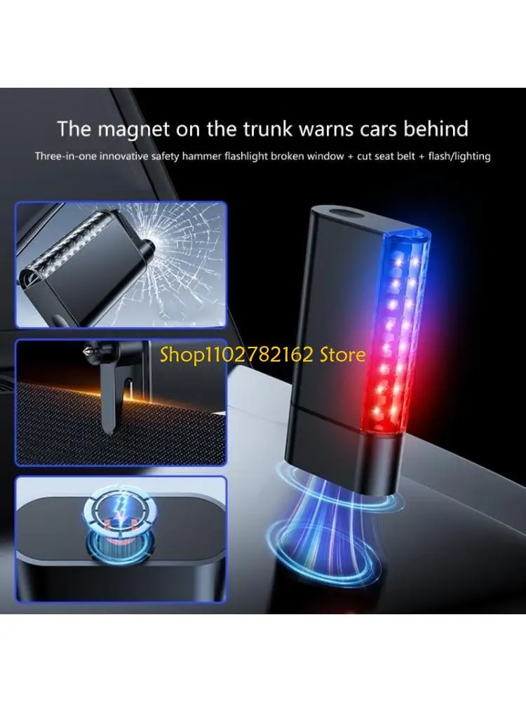 547B Multifunctional Car Emergency Hammer Tool Bright Flashlight Window Breaker with High Intensity LED for Safety