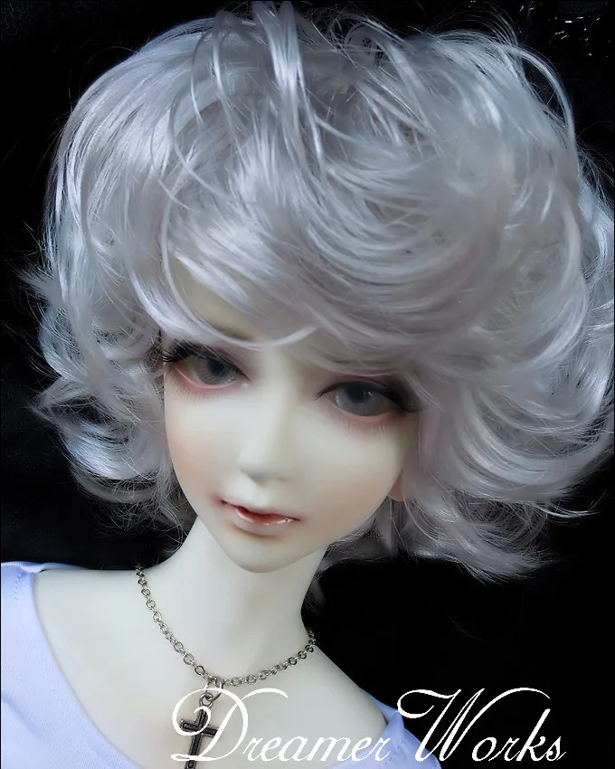 

Мини-коллекция MSD 1/4,7-8 дюймов SD BJD кукла серебряный короткий парик для завивки волос